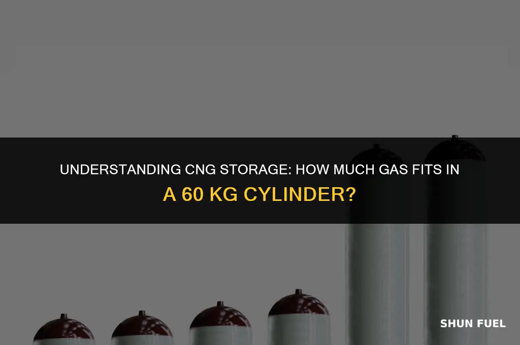 how much cng in 60 kg cylinder