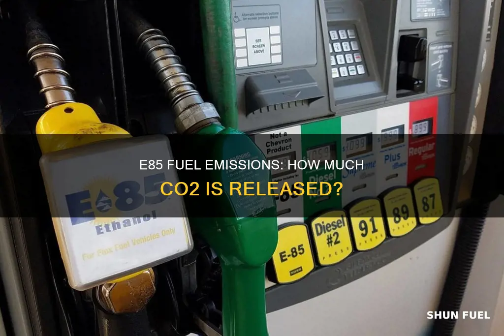 how much co2 emissions come from burning e85 fuel