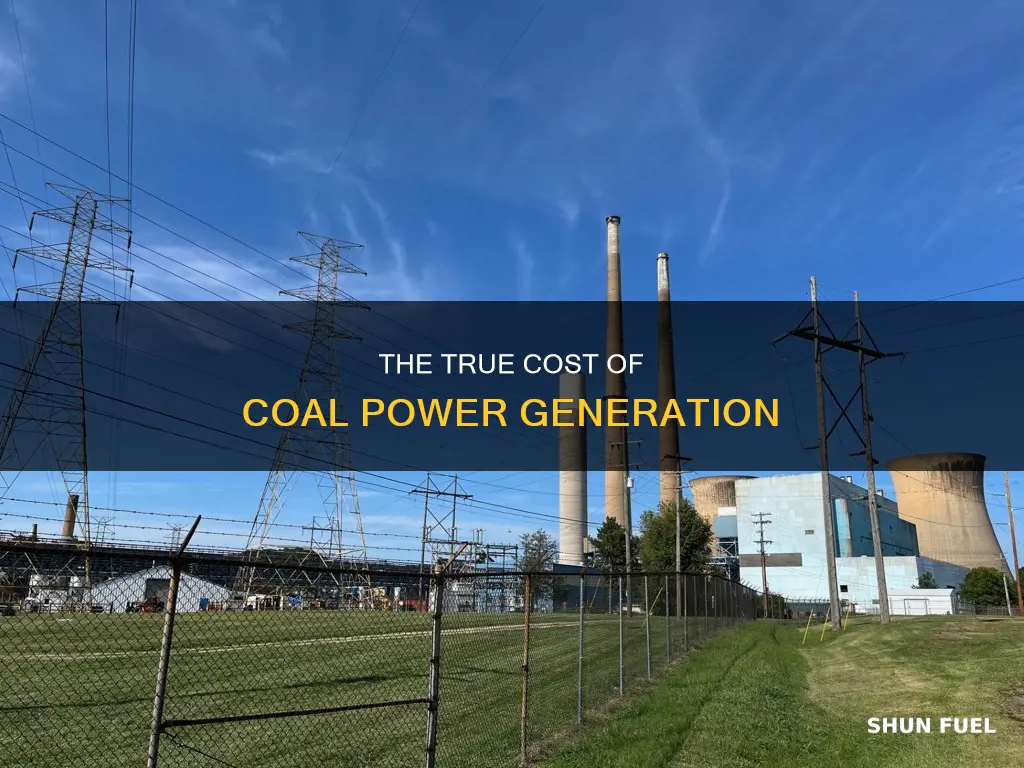 how much coal power plant fuels cost per kwh