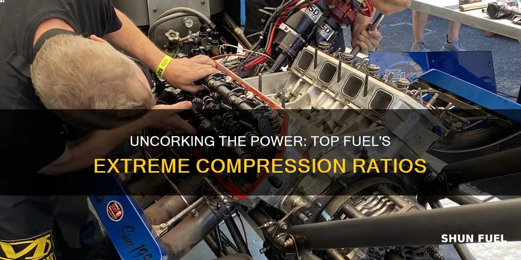 how much compression does a top fuel funny car have