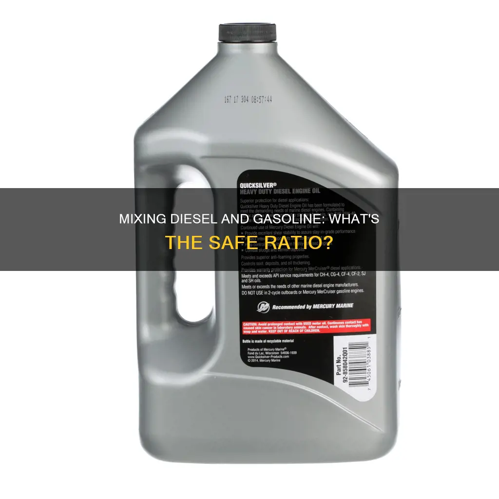 how much diesel fuel can be mixed with gasoline