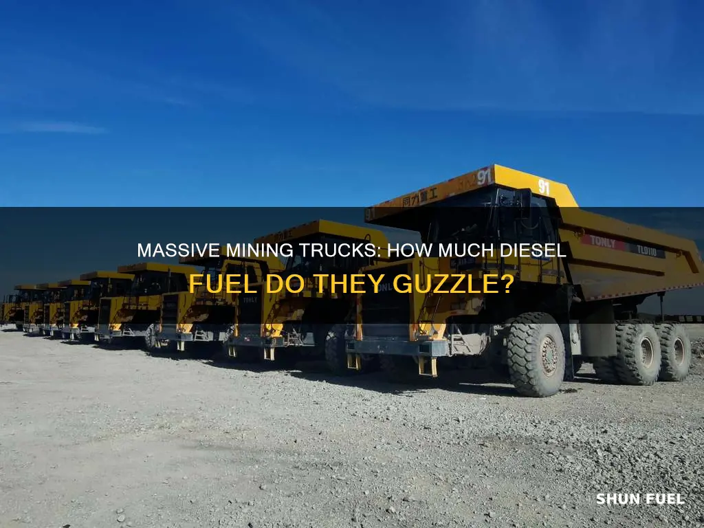 how much diesel fuel does giant mining dump trk use