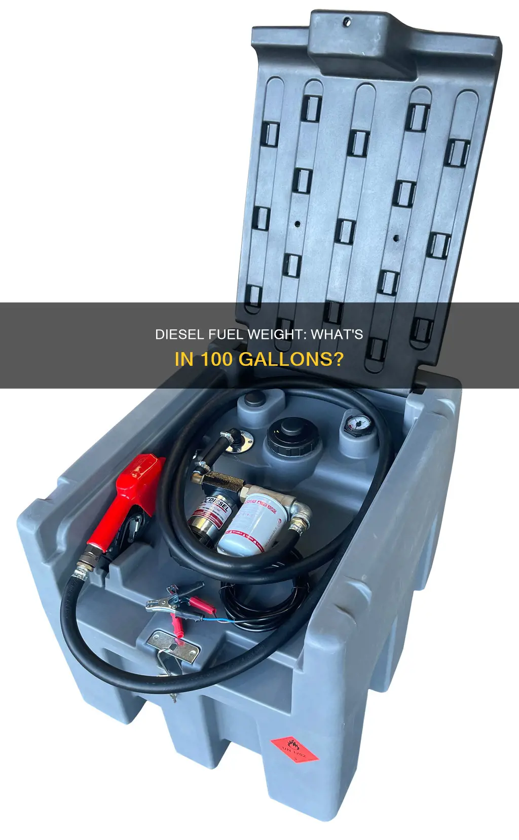 how much does 100 gallons of diesel fuel weigh