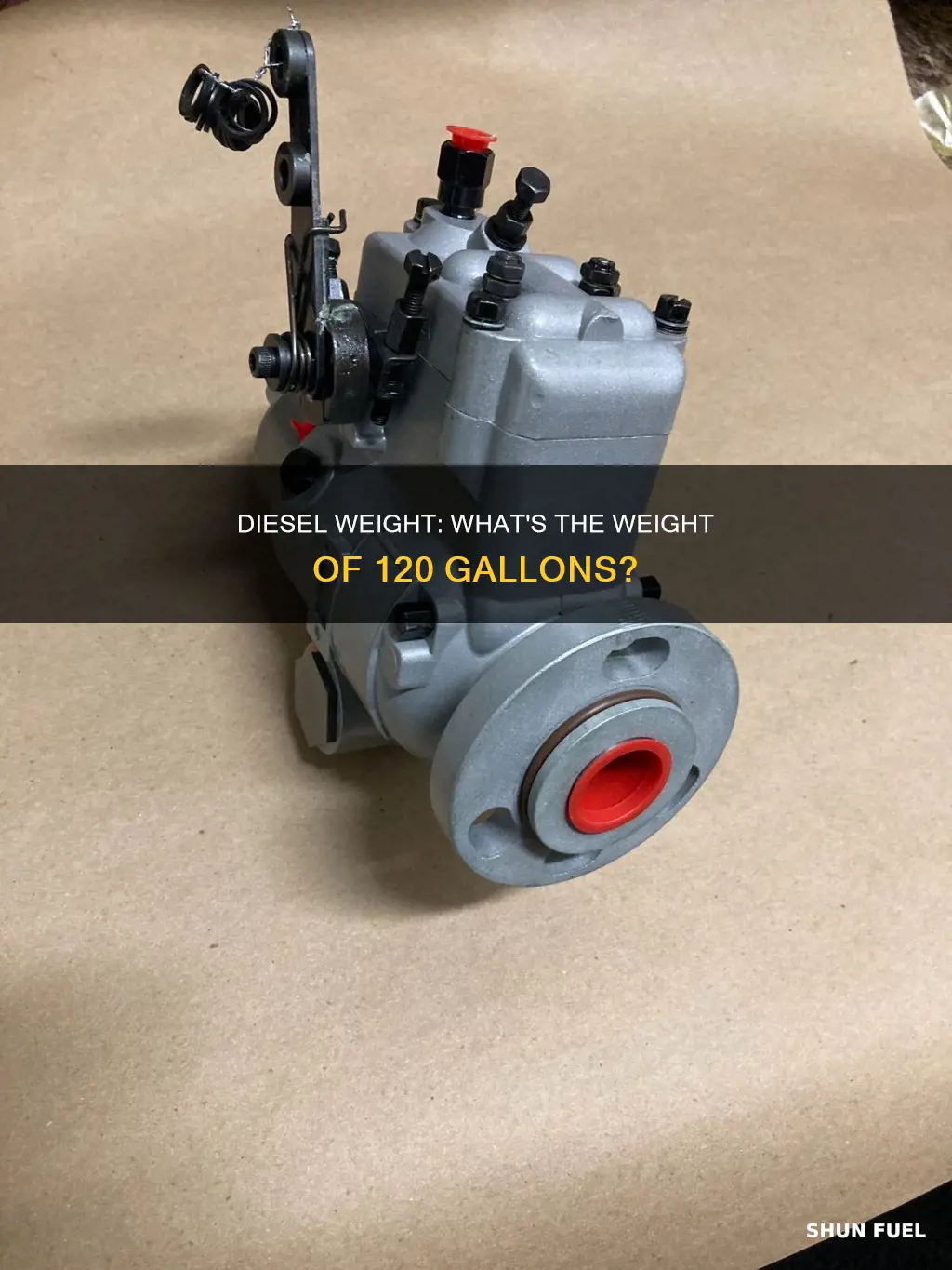 how much does 120 gallons of diesel fuel weigh