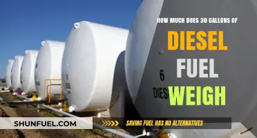 Diesel Weight: 30 Gallons of Fuel Weighs How Much?