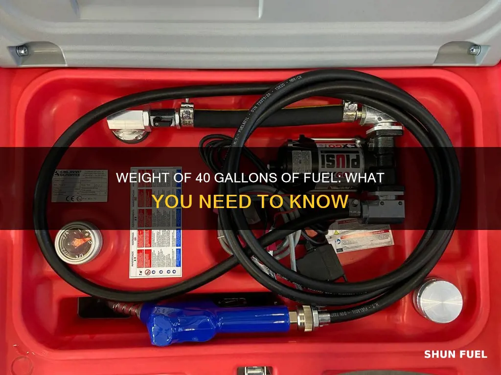 how much does 40 gallon fuel weigh