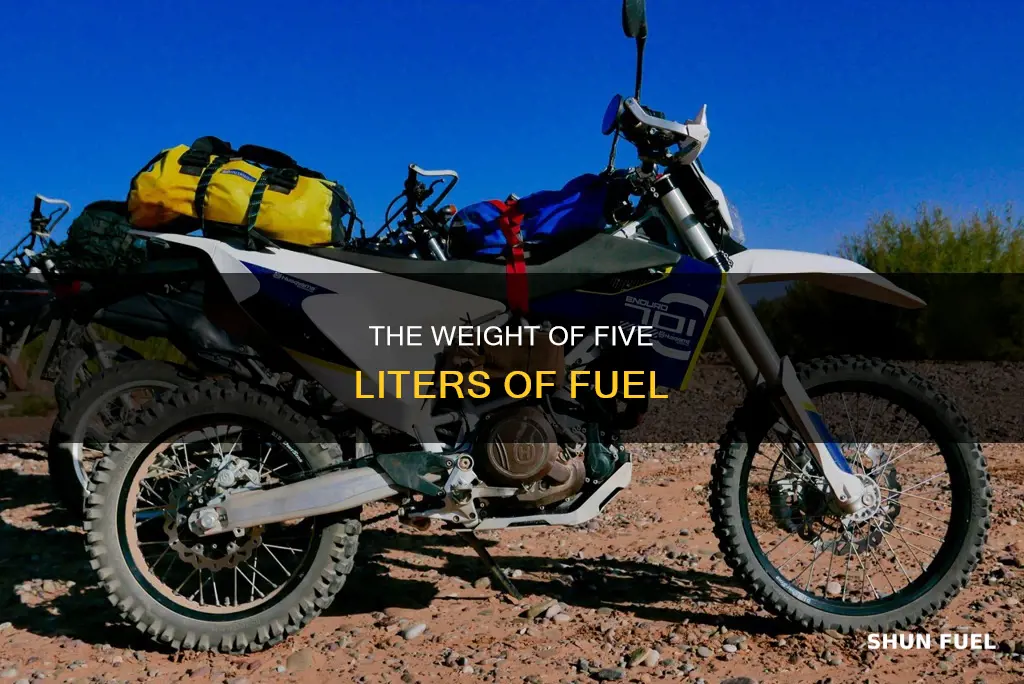 how much does 5 liters of fuel weigh