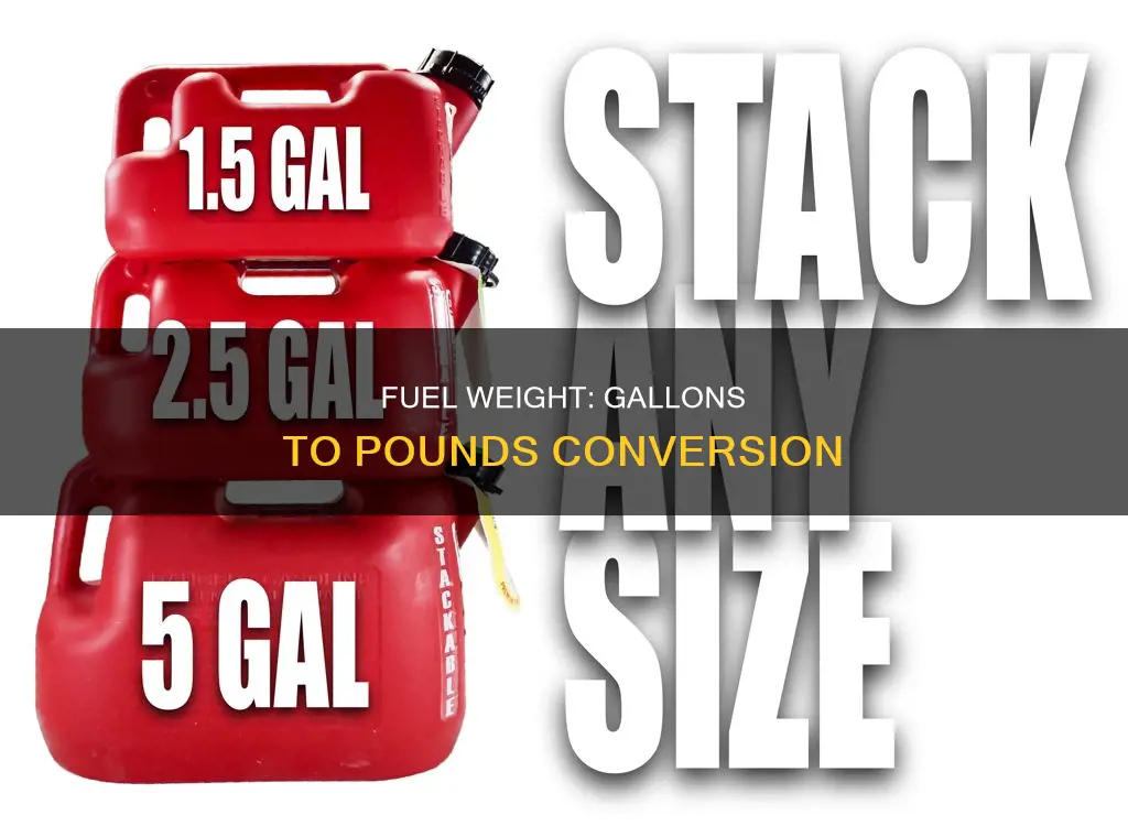how much does 60 gallons of fuel weigh