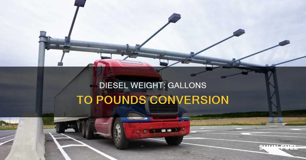how much does 70 gallons of diesel fuel weigh