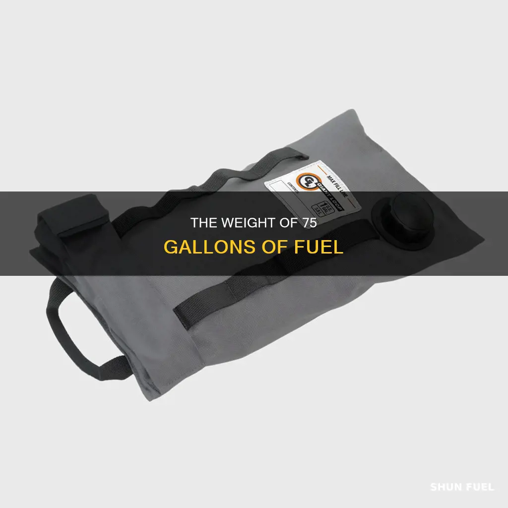 how much does 75 gallons of fuel weigh