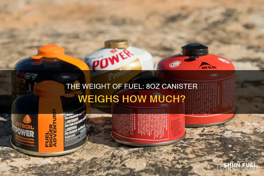 how much does 8oz canister fuel weight