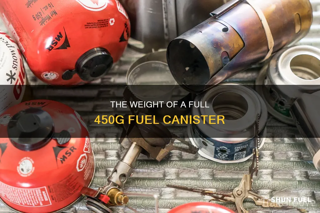 how much does a 450g fuel canister weigh