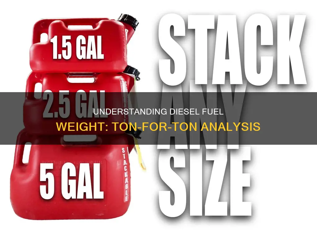 how much does a ton of diesel fuel weight