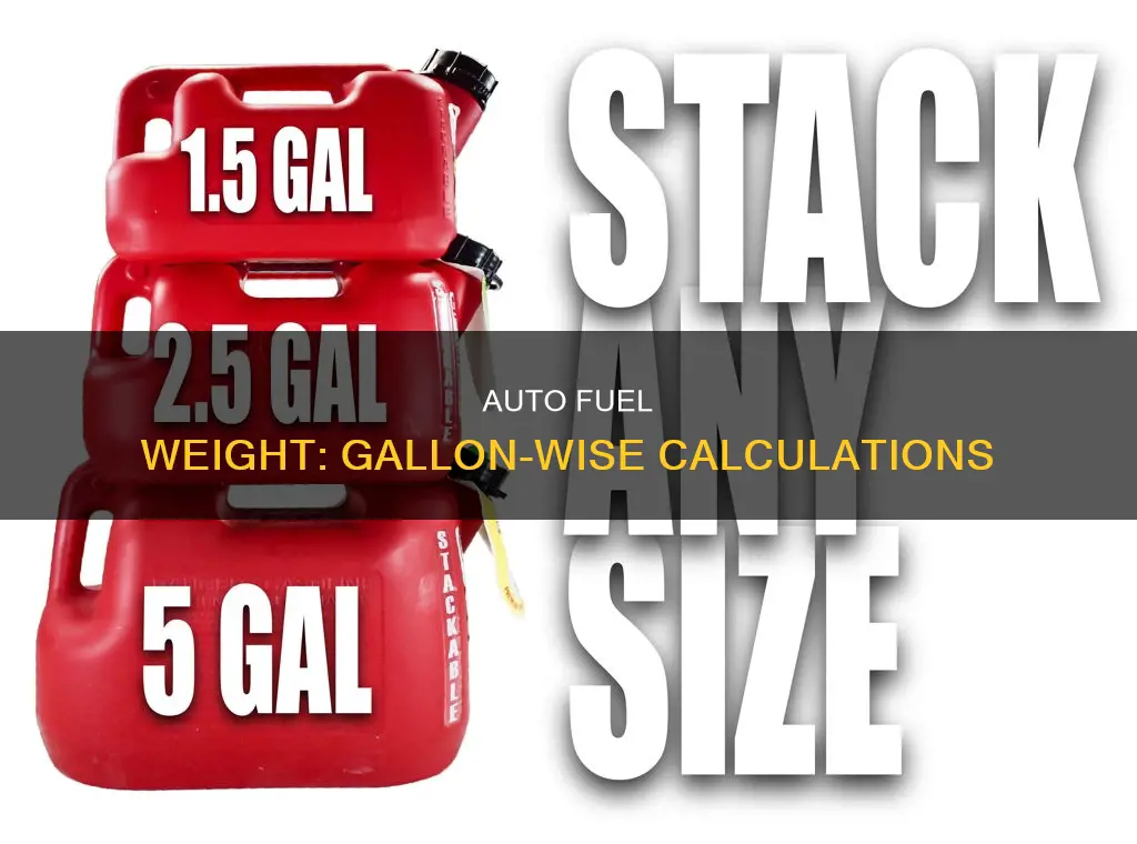 how much does auto fuel weigh per gallon