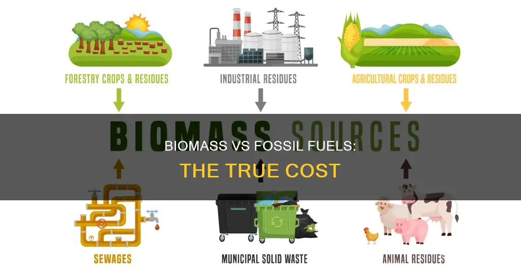 how much does biomass cost compared to fossil fuels