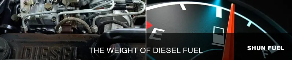 how much does diesel fuel weight compared to gasoline