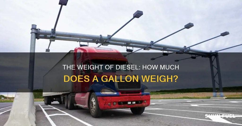 how much does diesel fuel weign per gal
