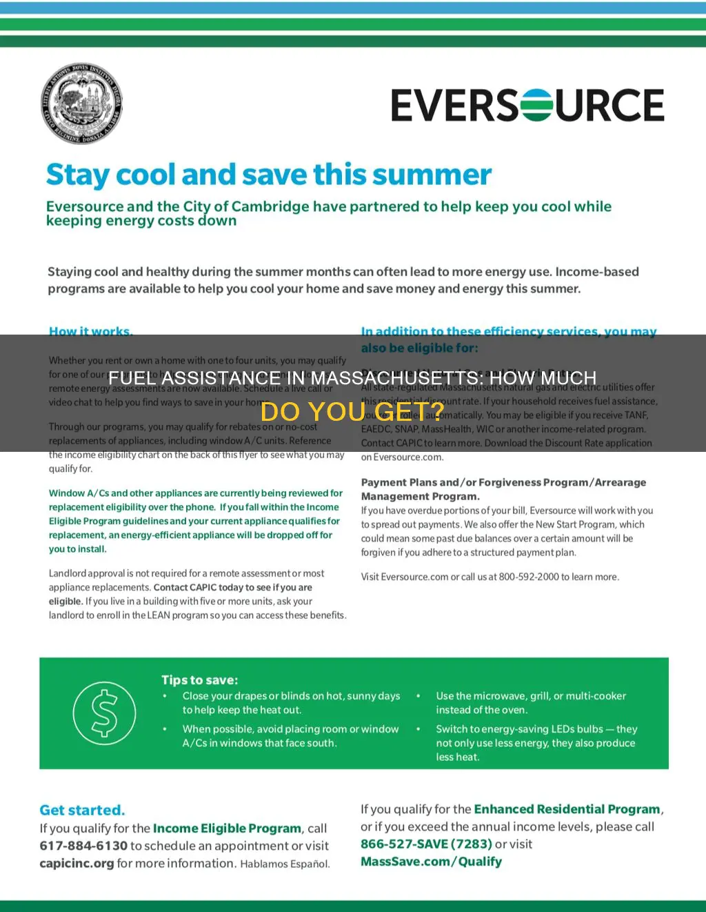 how much does fuel assistance pay in massachusetts