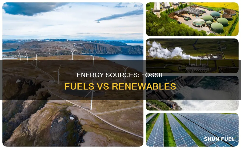 how much energy is from fossil fuels vs renewable fuels