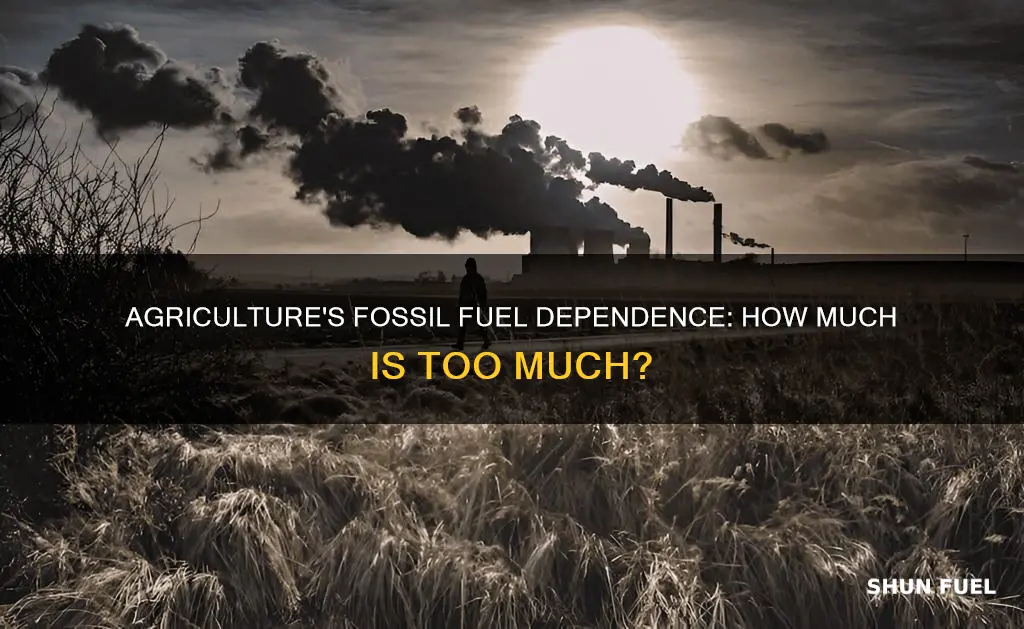 how much fossil fuel is used in agriculture