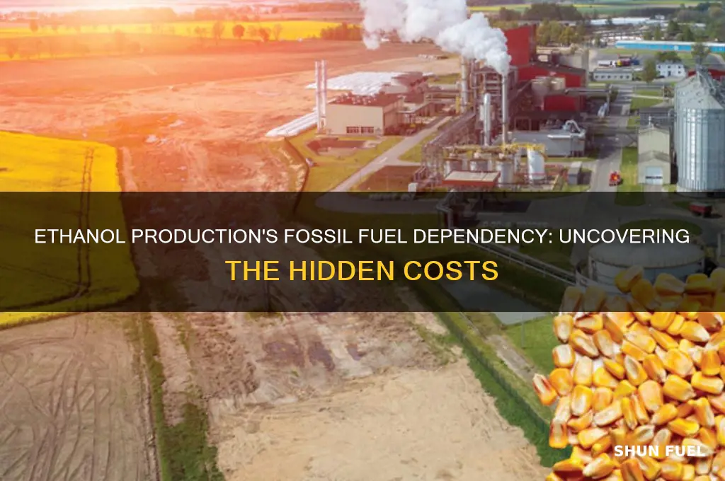 how much fossil fuel is used to produce ethanol