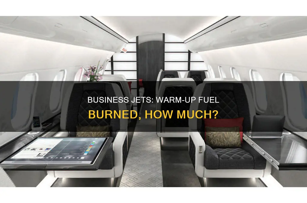 how much fuel burned warm up business jet