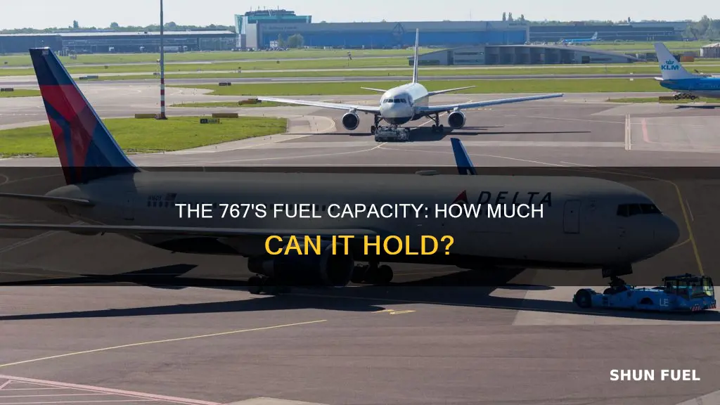 how much fuel can a 767 engine hold