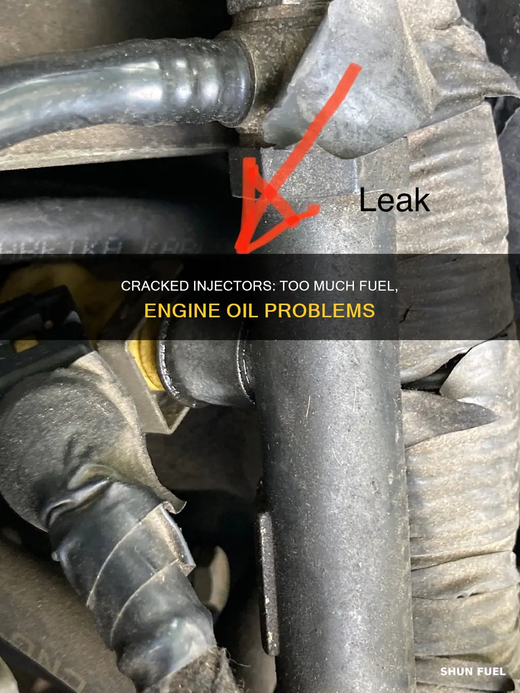 how much fuel can cracked injectors put into engine oil
