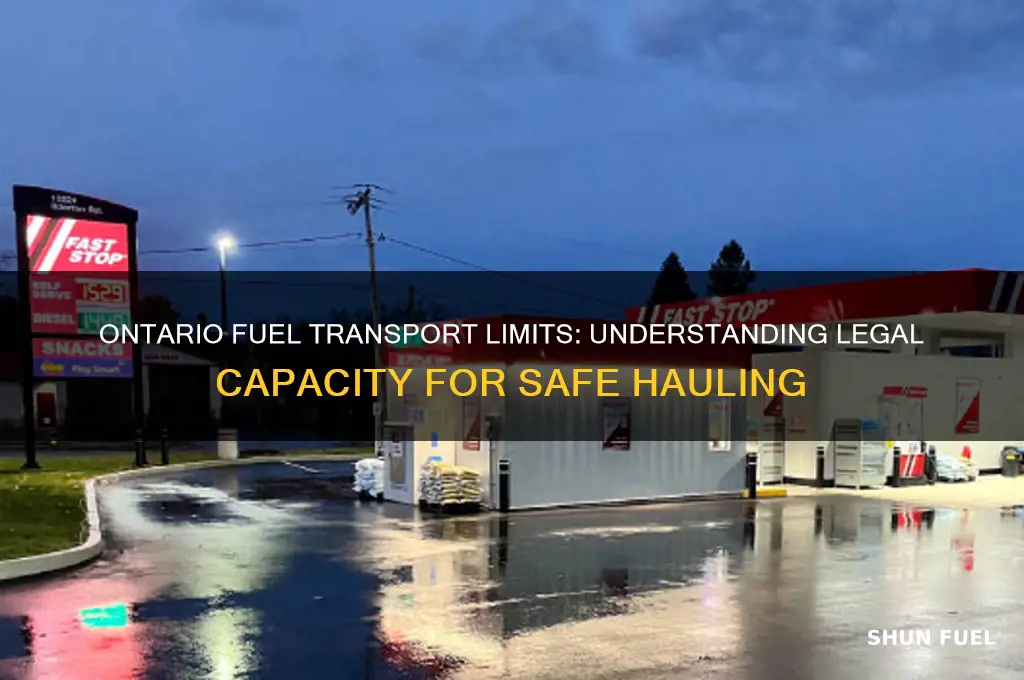 how much fuel can i transport in ontario