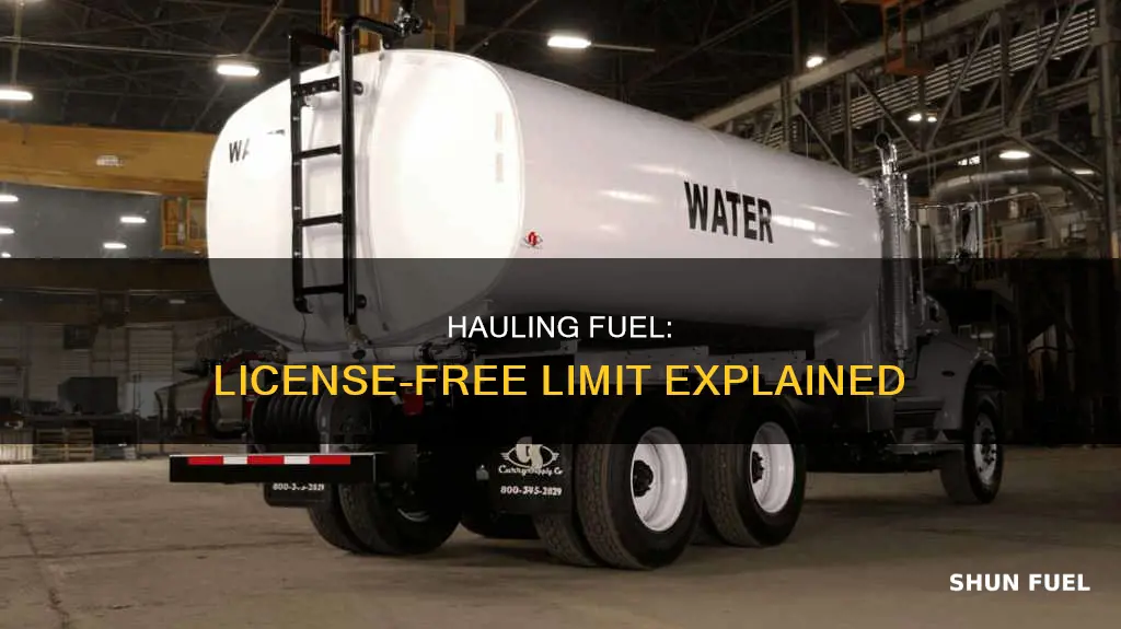 how much fuel can you haul without a hazmat license