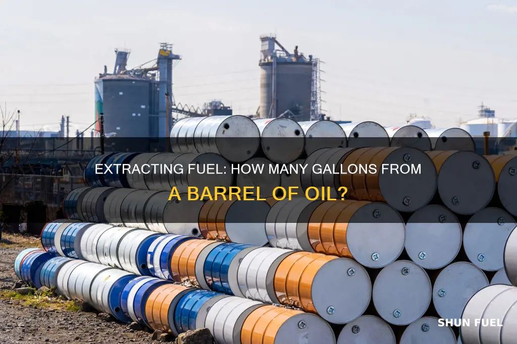 how much fuel comes from a barrel of oil