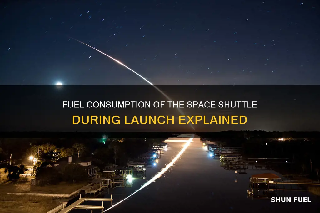 how much fuel did the shuttle use on launch