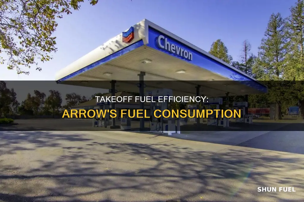 how much fuel doea the arrow burn for takeoff