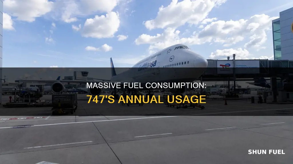 how much fuel does 747 use a year