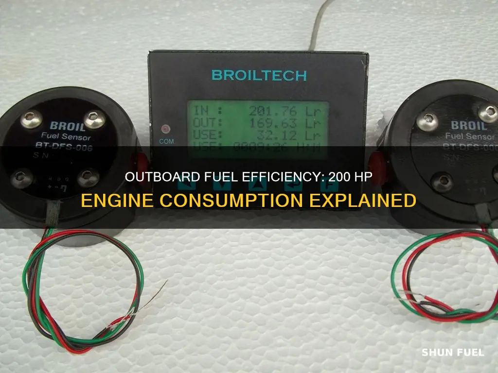 how much fuel does a 200 hp outboard use