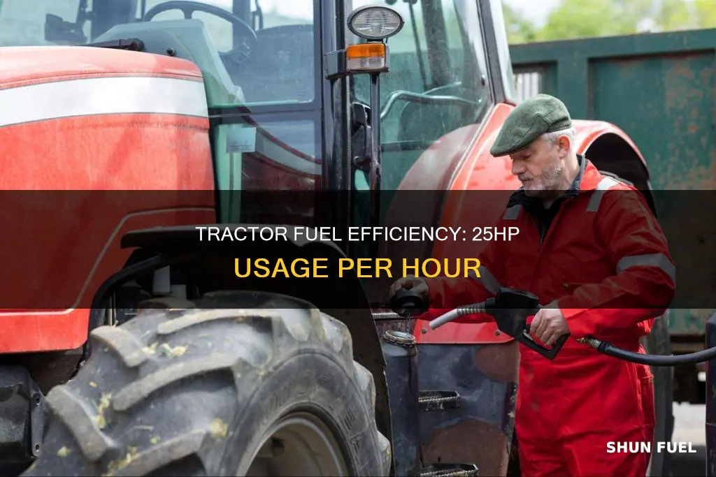 how much fuel does a 25hp tractor use per hour