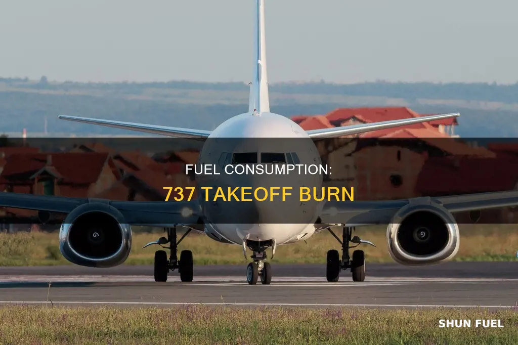 how much fuel does a 737 burn during take off