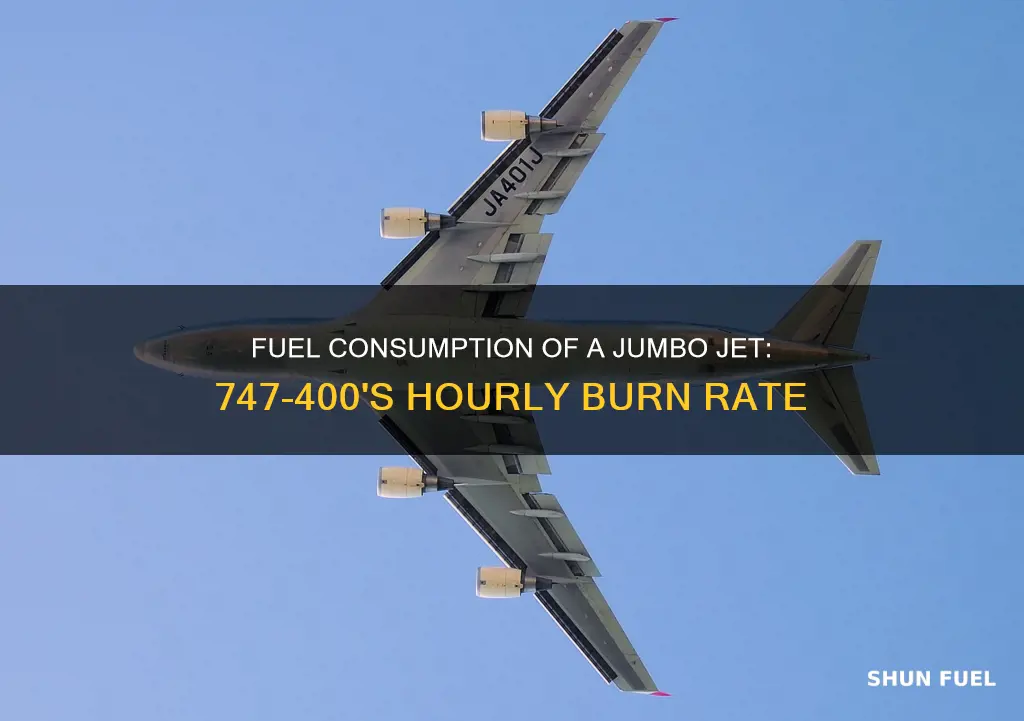how much fuel does a 747 400 burn per hour