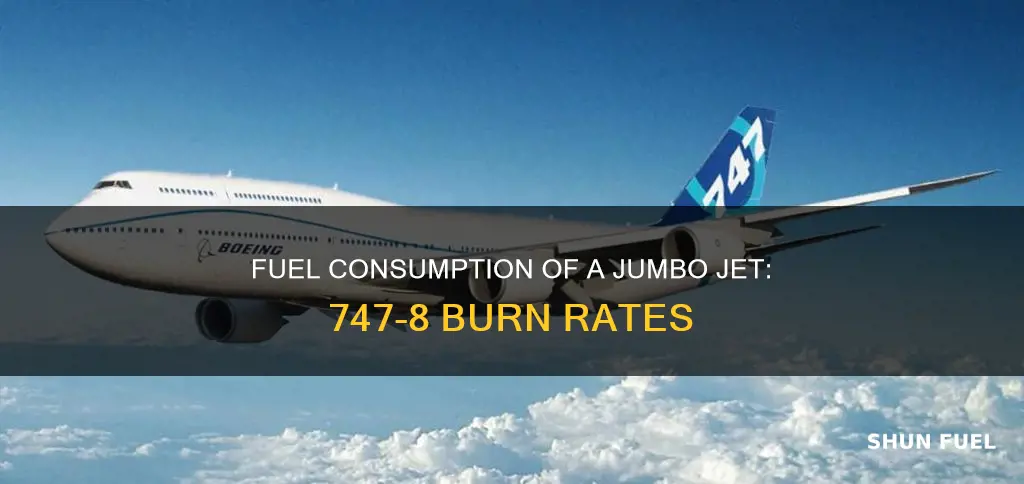 how much fuel does a 747 8 burn an hour