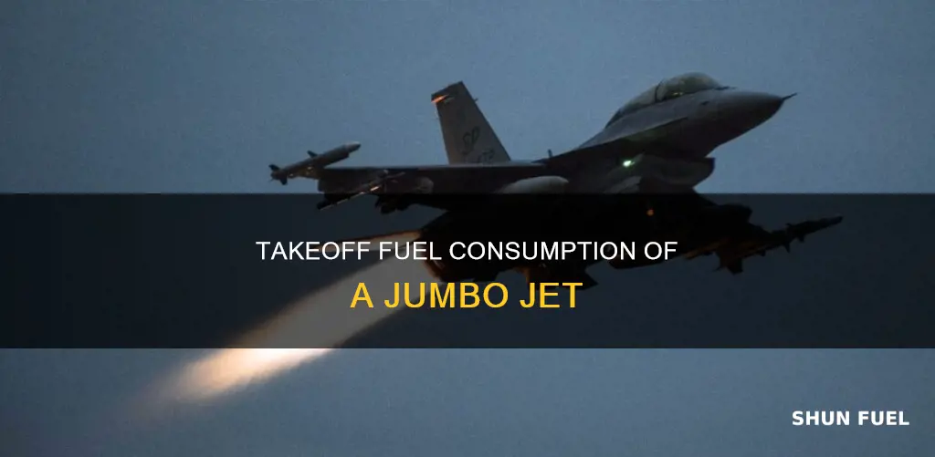 how much fuel does a 747 burn during takeoff