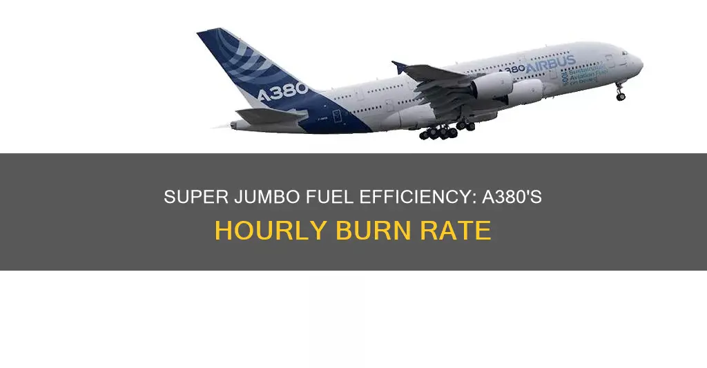 how much fuel does a a380 burn per hour