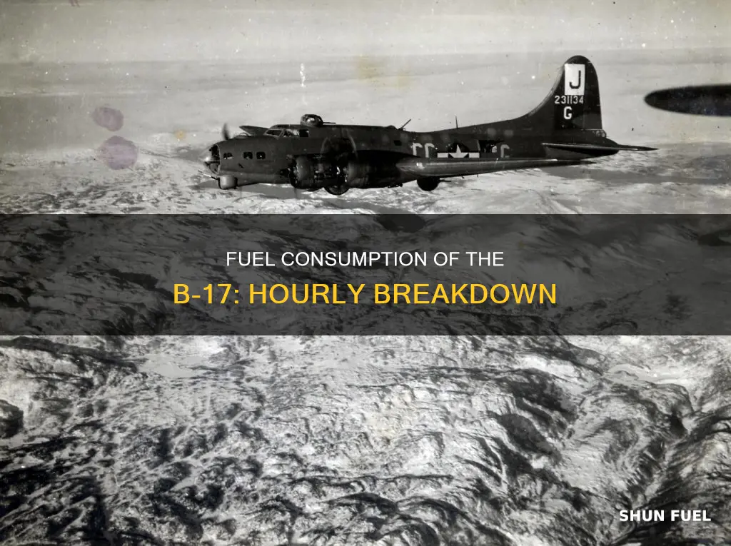 how much fuel does a b17 us per hour