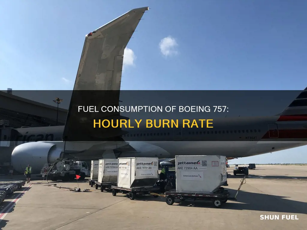 how much fuel does a boeing 757 burn per hour