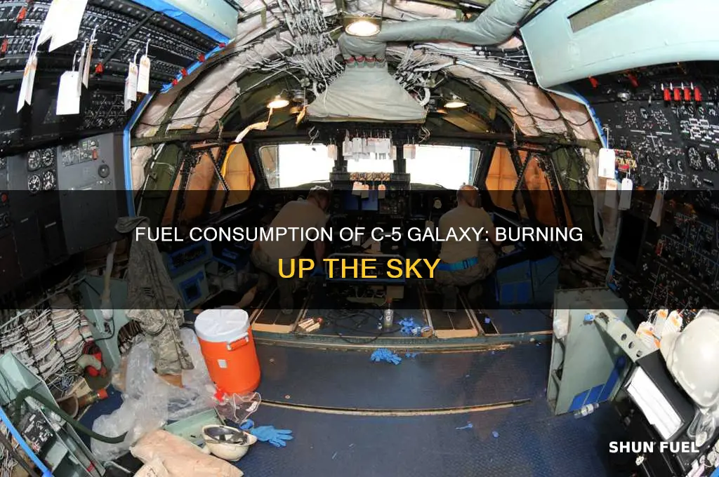 how much fuel does a c5 galaxy burn per hour