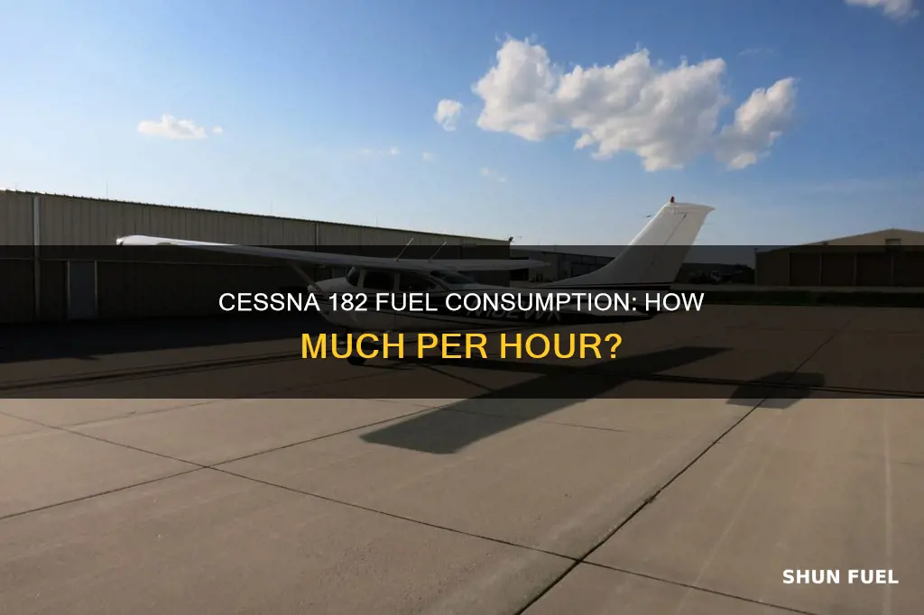 how much fuel does a cessna 182 burn per hour