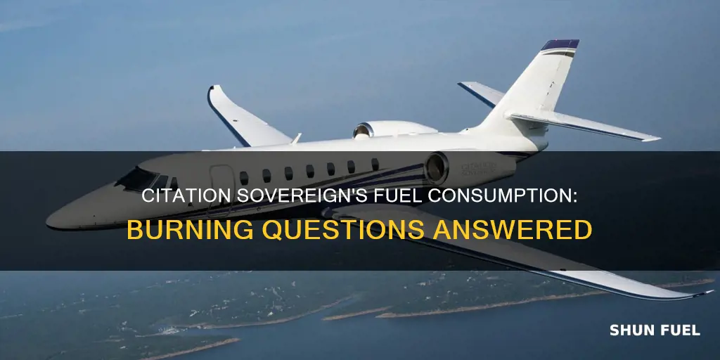 how much fuel does a citation soveriegn burn per hour