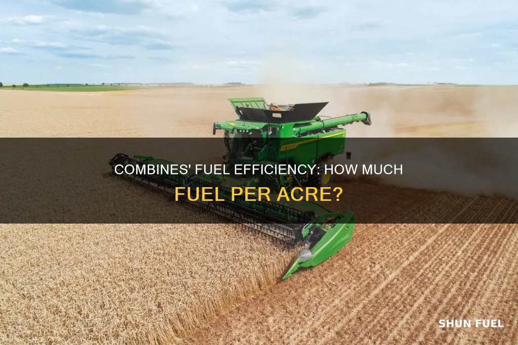 how much fuel does a combine use per acre