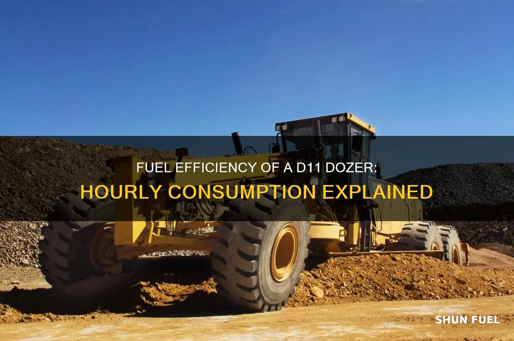how much fuel does a d11 dozer use per hour
