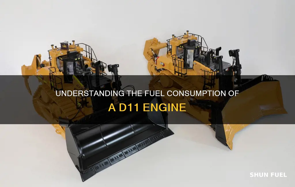 how much fuel does a d11 use per hour