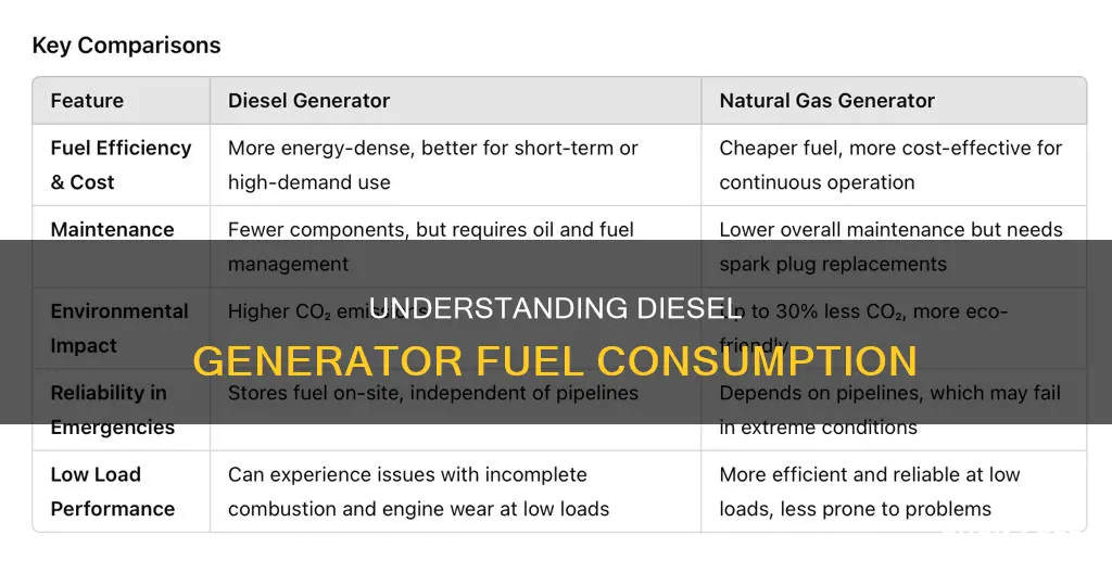 how much fuel does a desil generator consume